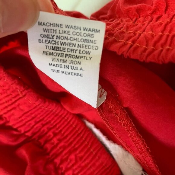 VTG 80s Oshkosh Bgosh Mens Red Nylon Jogger Pants Size 26/29 USA Streetwear - Picture 12 of 12